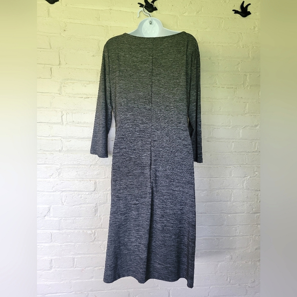 Chaps Heathered Charcoal Gray Women's Dress, XL - Picture 2 of 3